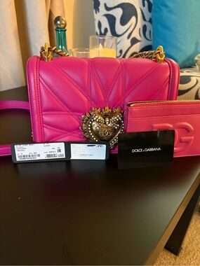 Dolce & Gabbana Devotion Small Shoulder Bag+ Matching Card Holder New Never Used
